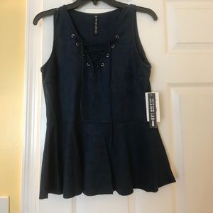 Design Lab Suede Peplum